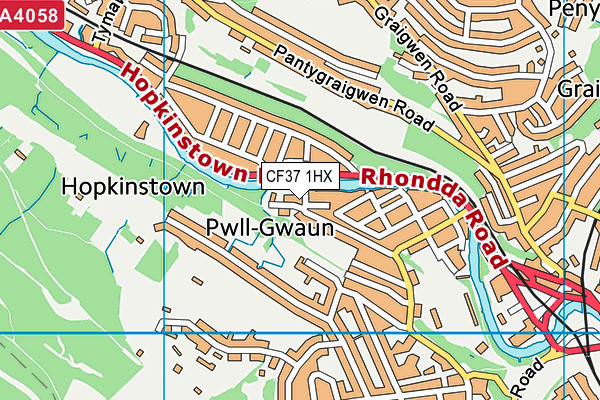 CF37 1HX map - OS VectorMap District (Ordnance Survey) CF37 1HX map - OS VectorMap District (Ordnance Survey)