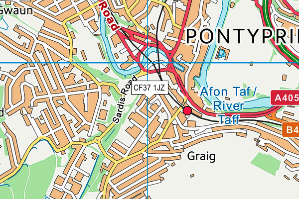CF37 1JZ map - OS VectorMap District (Ordnance Survey) CF37 1JZ map - OS VectorMap District (Ordnance Survey)