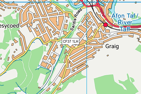 CF37 1LH map - OS VectorMap District (Ordnance Survey) CF37 1LH map - OS VectorMap District (Ordnance Survey)