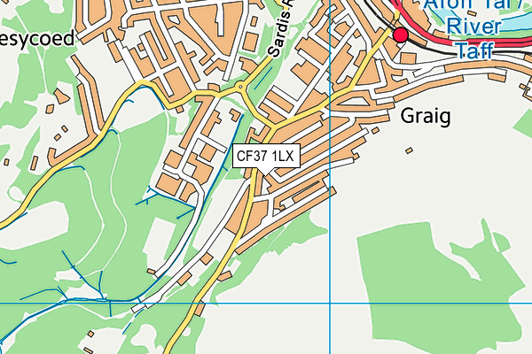 CF37 1LX map - OS VectorMap District (Ordnance Survey) CF37 1LX map - OS VectorMap District (Ordnance Survey)