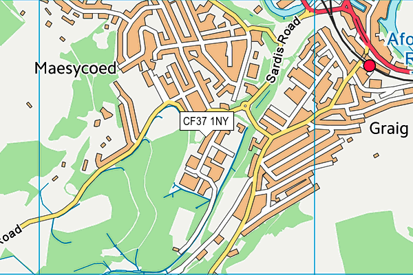 CF37 1NY map - OS VectorMap District (Ordnance Survey) CF37 1NY map - OS VectorMap District (Ordnance Survey)