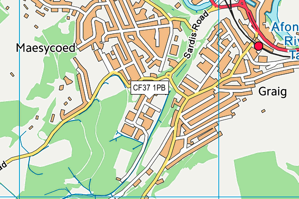 CF37 1PB map - OS VectorMap District (Ordnance Survey) CF37 1PB map - OS VectorMap District (Ordnance Survey)