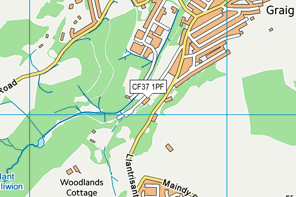 CF37 1PF map - OS VectorMap District (Ordnance Survey) CF37 1PF map - OS VectorMap District (Ordnance Survey)