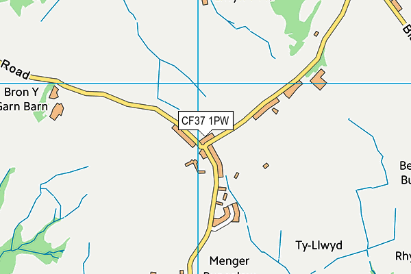 CF37 1PW map - OS VectorMap District (Ordnance Survey) CF37 1PW map - OS VectorMap District (Ordnance Survey)