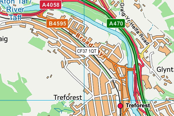 CF37 1QT map - OS VectorMap District (Ordnance Survey) CF37 1QT map - OS VectorMap District (Ordnance Survey)