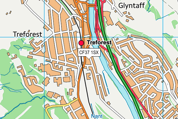 CF37 1SX map - OS VectorMap District (Ordnance Survey) CF37 1SX map - OS VectorMap District (Ordnance Survey)