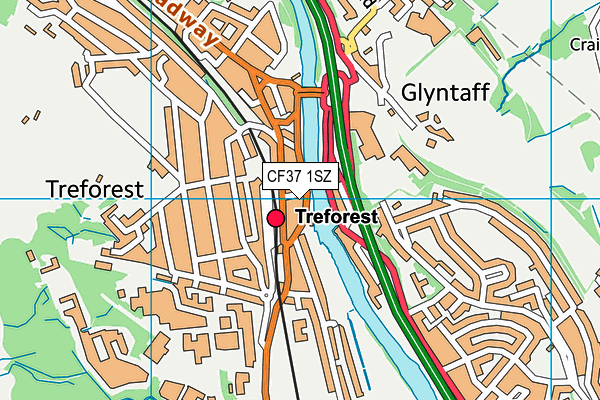CF37 1SZ map - OS VectorMap District (Ordnance Survey) CF37 1SZ map - OS VectorMap District (Ordnance Survey)