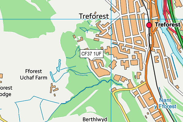 CF37 1UF map - OS VectorMap District (Ordnance Survey) CF37 1UF map - OS VectorMap District (Ordnance Survey)