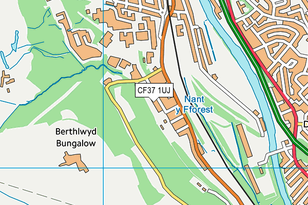CF37 1UJ map - OS VectorMap District (Ordnance Survey) CF37 1UJ map - OS VectorMap District (Ordnance Survey)