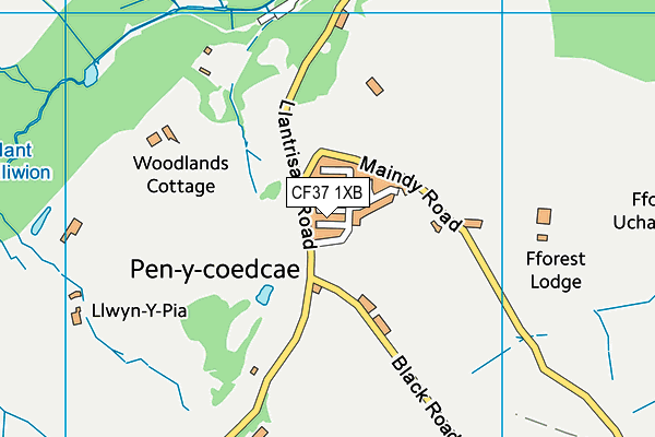 CF37 1XB map - OS VectorMap District (Ordnance Survey) CF37 1XB map - OS VectorMap District (Ordnance Survey)