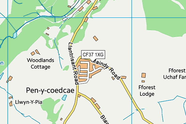 CF37 1XG map - OS VectorMap District (Ordnance Survey) CF37 1XG map - OS VectorMap District (Ordnance Survey)