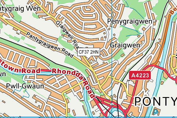 CF37 2HN map - OS VectorMap District (Ordnance Survey) CF37 2HN map - OS VectorMap District (Ordnance Survey)