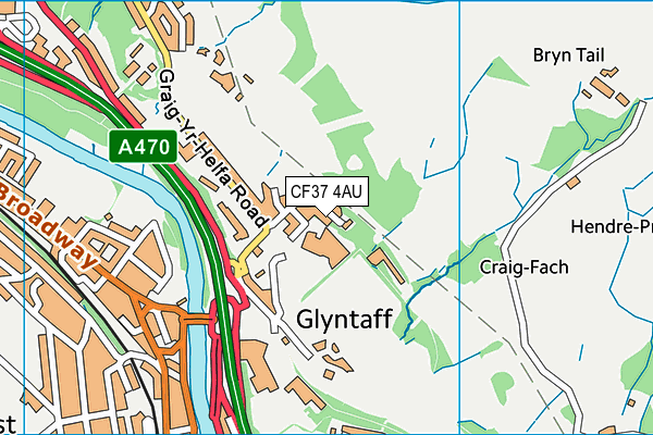 CF37 4AU map - OS VectorMap District (Ordnance Survey) CF37 4AU map - OS VectorMap District (Ordnance Survey)