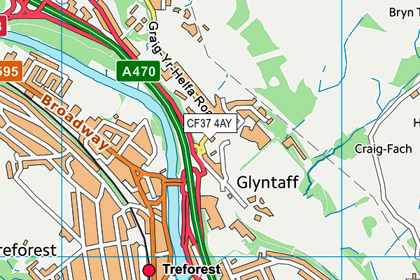 CF37 4AY map - OS VectorMap District (Ordnance Survey) CF37 4AY map - OS VectorMap District (Ordnance Survey)