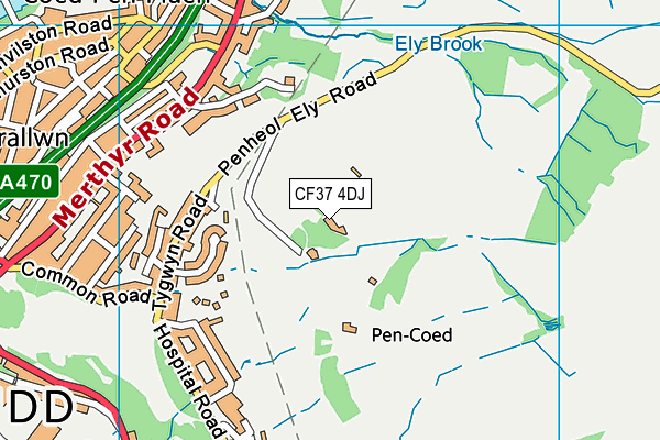 CF37 4DJ map - OS VectorMap District (Ordnance Survey) CF37 4DJ map - OS VectorMap District (Ordnance Survey)