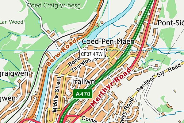 CF37 4RW map - OS VectorMap District (Ordnance Survey) CF37 4RW map - OS VectorMap District (Ordnance Survey)