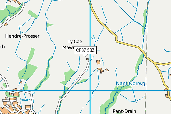 CF37 5BZ map - OS VectorMap District (Ordnance Survey) CF37 5BZ map - OS VectorMap District (Ordnance Survey)