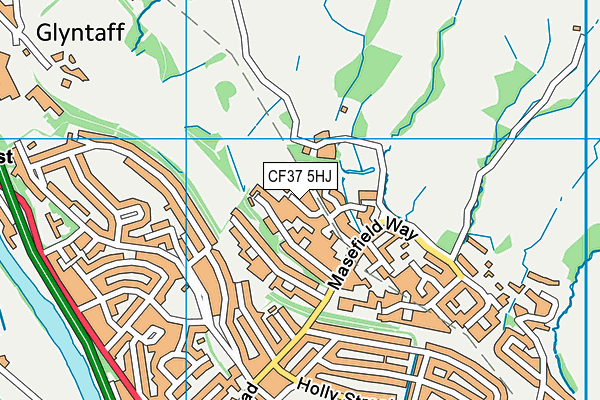 CF37 5HJ map - OS VectorMap District (Ordnance Survey) CF37 5HJ map - OS VectorMap District (Ordnance Survey)