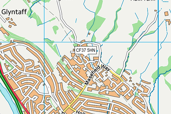 CF37 5HN map - OS VectorMap District (Ordnance Survey)