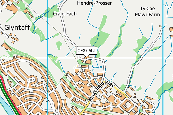CF37 5LJ map - OS VectorMap District (Ordnance Survey) CF37 5LJ map - OS VectorMap District (Ordnance Survey)