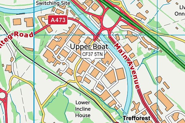 CF37 5TN map - OS VectorMap District (Ordnance Survey) CF37 5TN map - OS VectorMap District (Ordnance Survey)