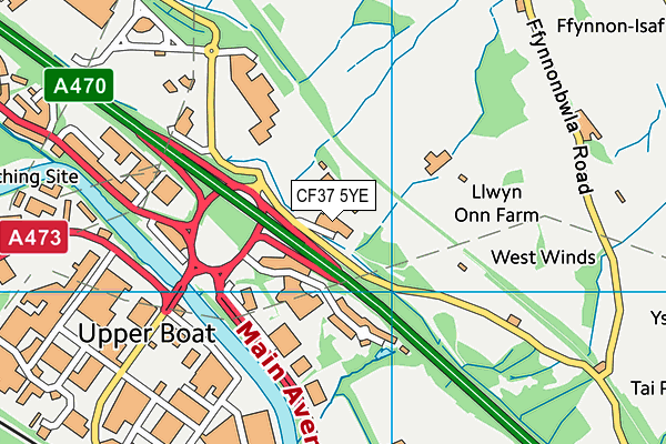 CF37 5YE map - OS VectorMap District (Ordnance Survey) CF37 5YE map - OS VectorMap District (Ordnance Survey)