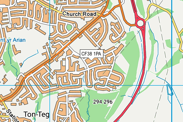 CF38 1PA map - OS VectorMap District (Ordnance Survey) CF38 1PA map - OS VectorMap District (Ordnance Survey)