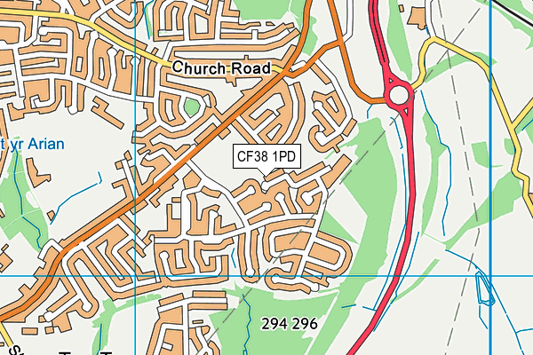 CF38 1PD map - OS VectorMap District (Ordnance Survey) CF38 1PD map - OS VectorMap District (Ordnance Survey)