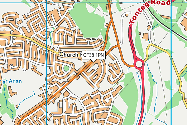 CF38 1PN map - OS VectorMap District (Ordnance Survey) CF38 1PN map - OS VectorMap District (Ordnance Survey)