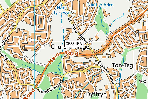 CF38 1RA map - OS VectorMap District (Ordnance Survey) CF38 1RA map - OS VectorMap District (Ordnance Survey)