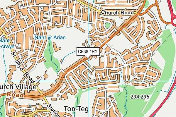 CF38 1RY map - OS VectorMap District (Ordnance Survey) CF38 1RY map - OS VectorMap District (Ordnance Survey)