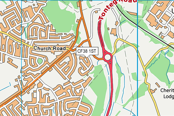 CF38 1ST map - OS VectorMap District (Ordnance Survey) CF38 1ST map - OS VectorMap District (Ordnance Survey)