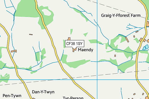 CF38 1SY map - OS VectorMap District (Ordnance Survey) CF38 1SY map - OS VectorMap District (Ordnance Survey)