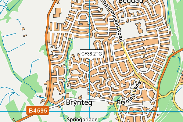 CF38 2TG map - OS VectorMap District (Ordnance Survey) CF38 2TG map - OS VectorMap District (Ordnance Survey)