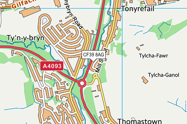 CF39 8AG map - OS VectorMap District (Ordnance Survey) CF39 8AG map - OS VectorMap District (Ordnance Survey)