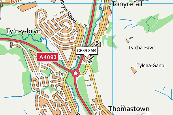 CF39 8AR map - OS VectorMap District (Ordnance Survey) CF39 8AR map - OS VectorMap District (Ordnance Survey)