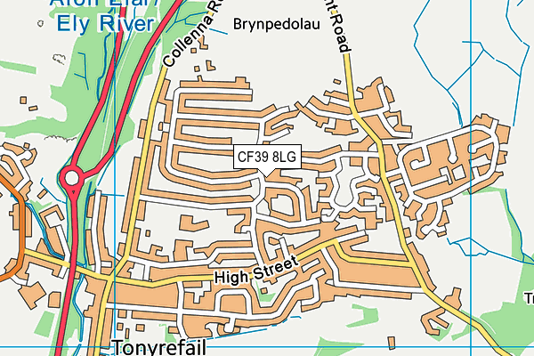 CF39 8LG map - OS VectorMap District (Ordnance Survey) CF39 8LG map - OS VectorMap District (Ordnance Survey)