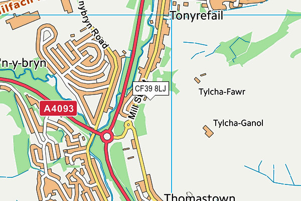 CF39 8LJ map - OS VectorMap District (Ordnance Survey) CF39 8LJ map - OS VectorMap District (Ordnance Survey)