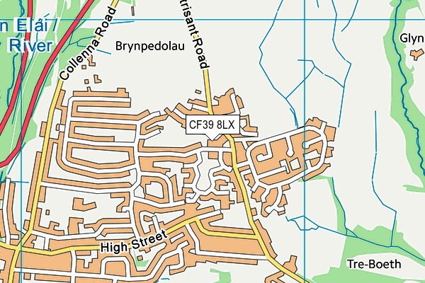 CF39 8LX map - OS VectorMap District (Ordnance Survey) CF39 8LX map - OS VectorMap District (Ordnance Survey)