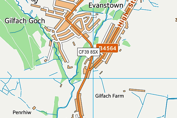CF39 8SX map - OS VectorMap District (Ordnance Survey) CF39 8SX map - OS VectorMap District (Ordnance Survey)