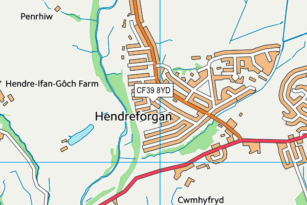 CF39 8YD map - OS VectorMap District (Ordnance Survey) CF39 8YD map - OS VectorMap District (Ordnance Survey)