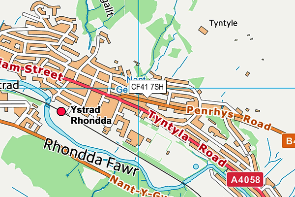 CF41 7SH map - OS VectorMap District (Ordnance Survey) CF41 7SH map - OS VectorMap District (Ordnance Survey)