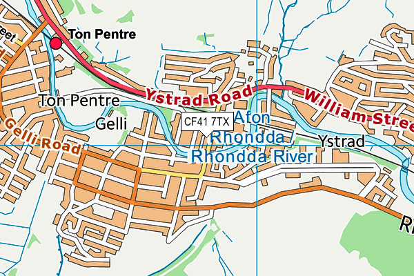 CF41 7TX map - OS VectorMap District (Ordnance Survey)