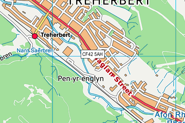 CF42 5AH map - OS VectorMap District (Ordnance Survey) CF42 5AH map - OS VectorMap District (Ordnance Survey)