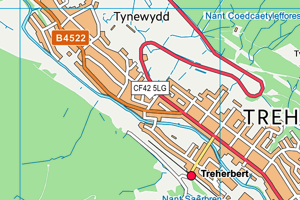 CF42 5LG map - OS VectorMap District (Ordnance Survey) CF42 5LG map - OS VectorMap District (Ordnance Survey)