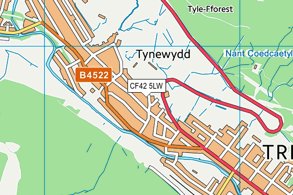 CF42 5LW map - OS VectorMap District (Ordnance Survey) CF42 5LW map - OS VectorMap District (Ordnance Survey)