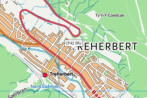 CF42 5RJ map - OS VectorMap District (Ordnance Survey) CF42 5RJ map - OS VectorMap District (Ordnance Survey)