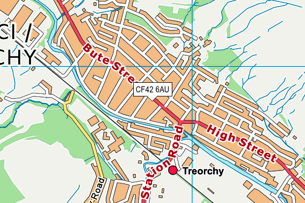 CF42 6AU map - OS VectorMap District (Ordnance Survey)