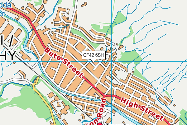 CF42 6SH map - OS VectorMap District (Ordnance Survey)