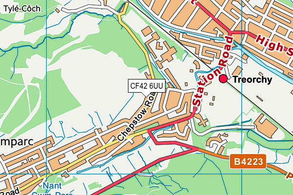 CF42 6UU map - OS VectorMap District (Ordnance Survey) CF42 6UU map - OS VectorMap District (Ordnance Survey)